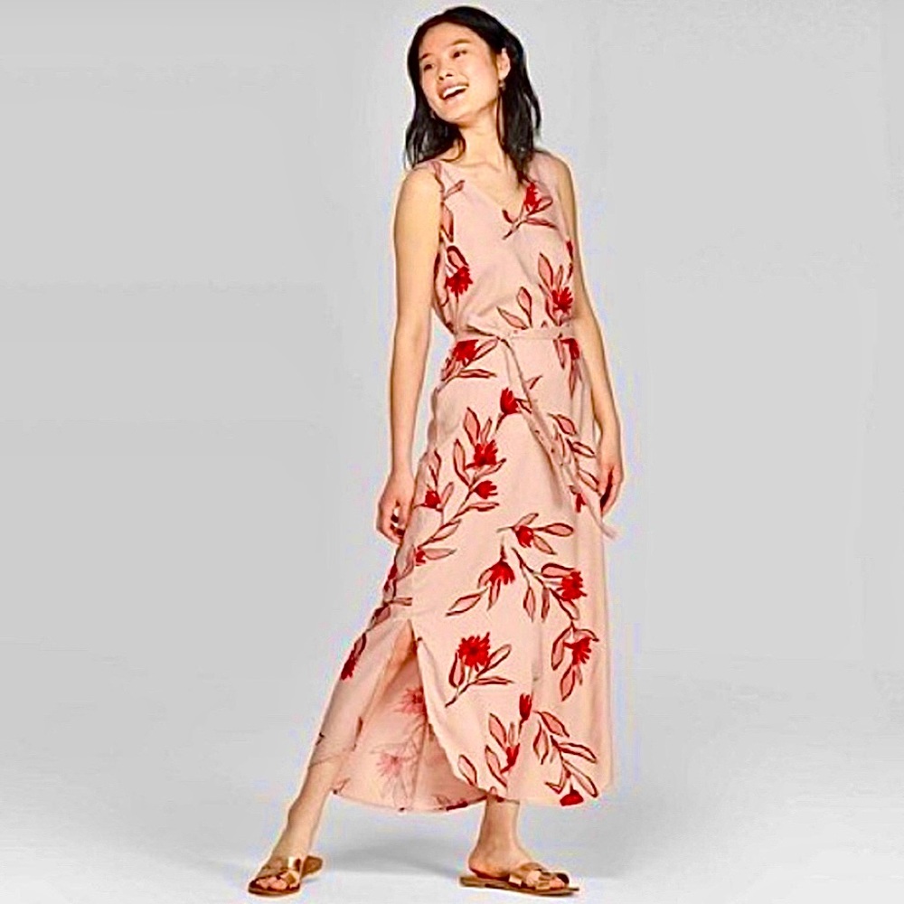 A New Day - Pink Flowered Maxi Dress